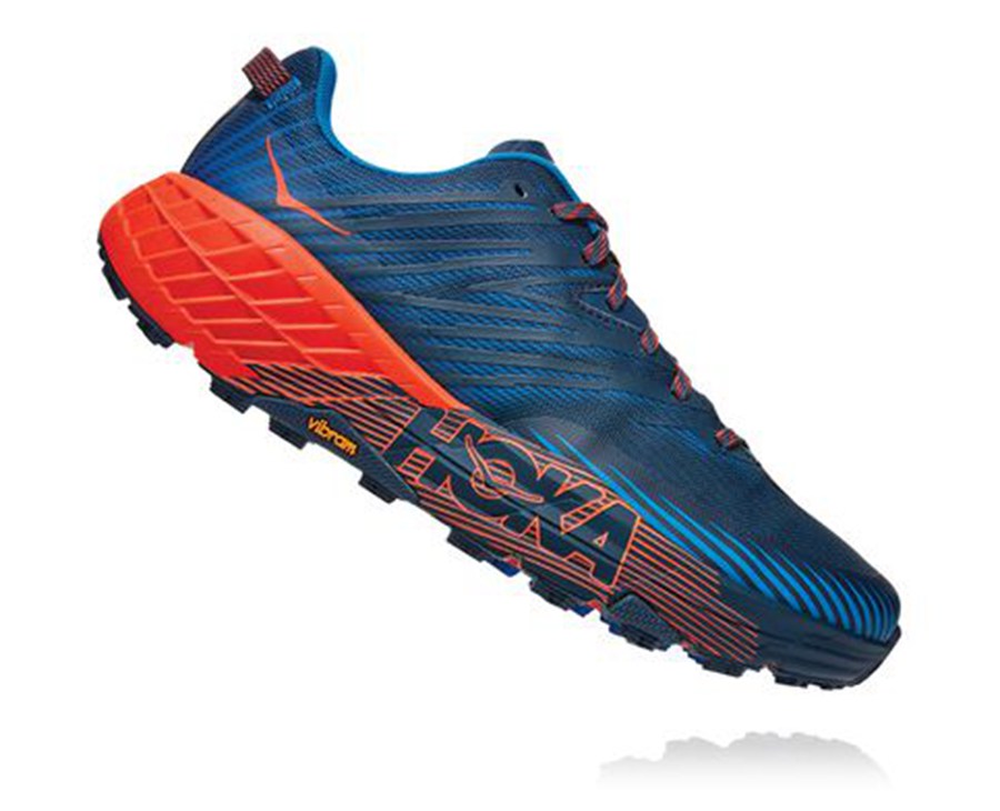 Hoka One One Trailove Tenisky Panske Modre/Červené - Speedgoat 4 - 73615-WVCR